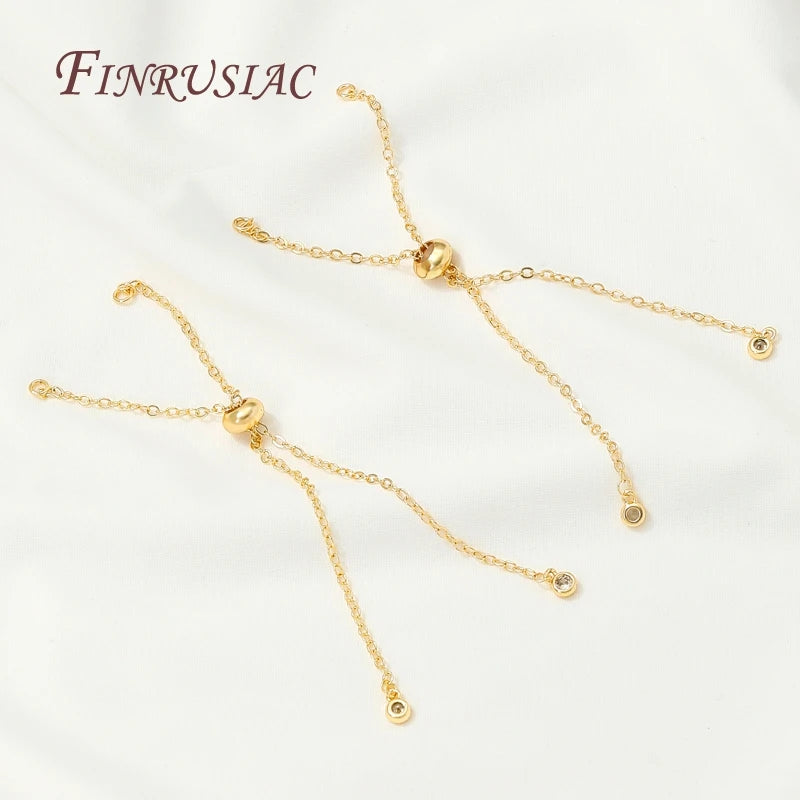 18K Gold Plated Sliding Adjustable Bracelet Chain | DIY Jewelry Jewelry Making Chain P3