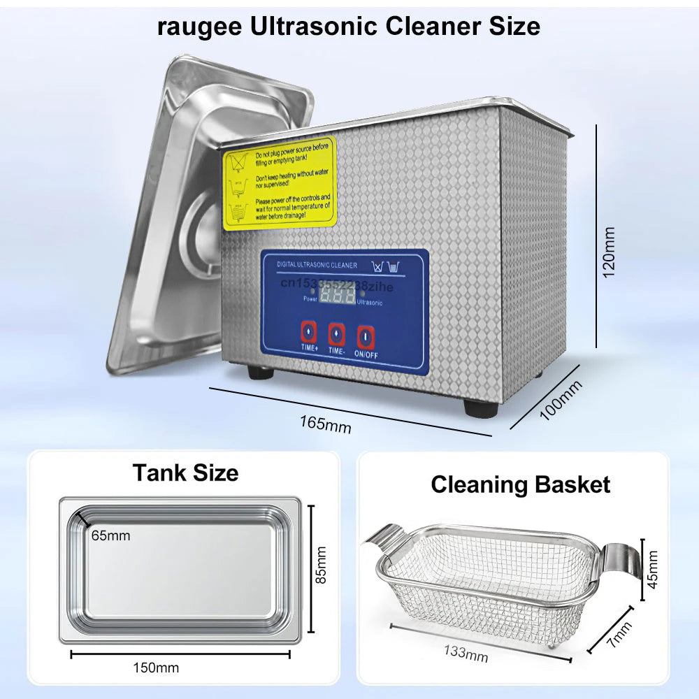 Raugee 800ml Ultrasonic Cleaner 40kHz – Jewelry & Glasses Ultrasonic Cleaner P3