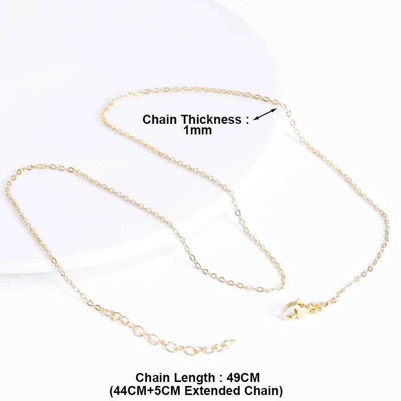 18K Gold Plated Brass Oval Chain Necklace | DIY Jewelry Making Chain Necklace Finding P3 18K Real Gold Plated 2 Pieces