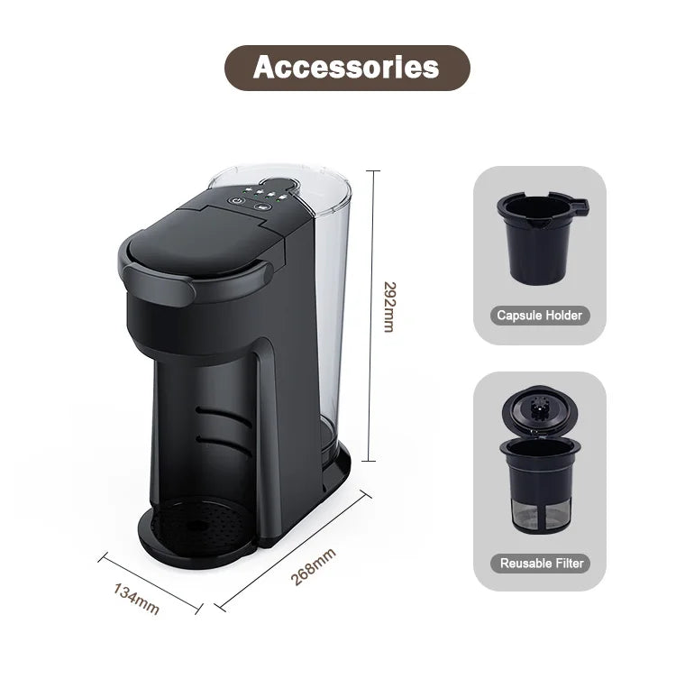 DUTRIEUX 3-in-1 K-Cup Capsule Coffee Maker | Espresso Machine Capsule Coffee Maker P3