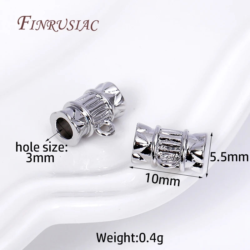 18K Gold Plated Bamboo Tube Bail Spacer Beads – DIY Jewelry Findings Jewelry Findings P3 Rhodium Plated 8 Pieces