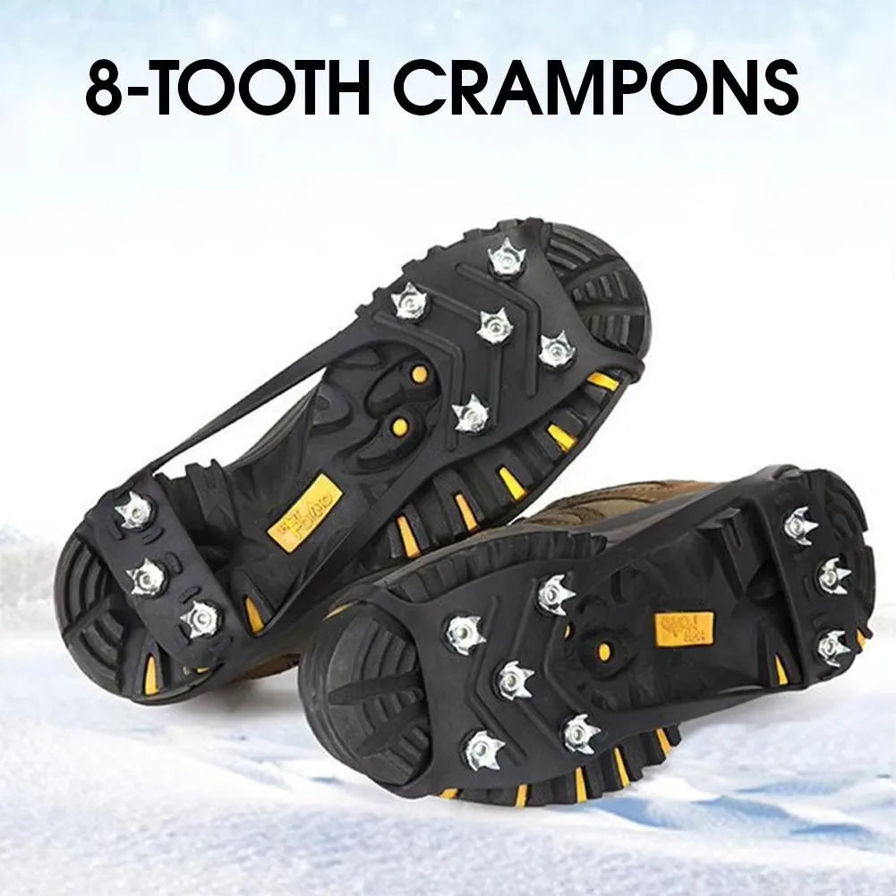 8-Spike Ice Cleats Crampons – Anti-Slip Winter Shoe Covers Ice Cleats Crampons P3 L for EU 41-48
