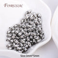 18K Gold Plated Oval Spacer Beads 3x5mm | DIY Jewelry Making Jewelry Spacer Beads P3 Rhodium Plated 100 pcs