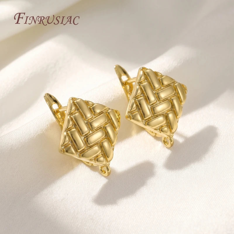 Geometric Leverback Earring Hooks 18K Gold Silver Plated 4 Styles Earring Findings P3