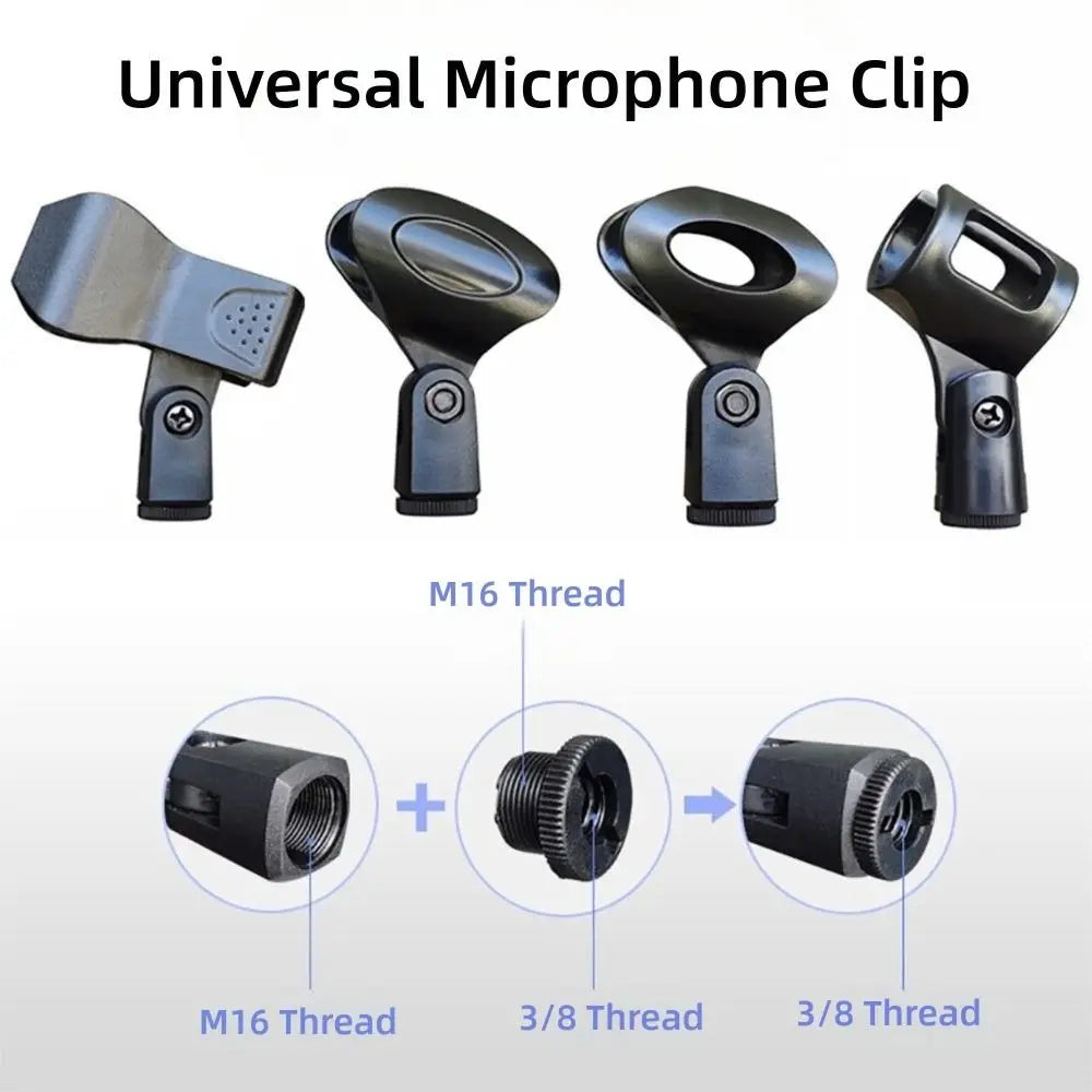 Universal Rotatable Microphone Clip – Wired & Wireless Mic Mount Microphone Clip P3