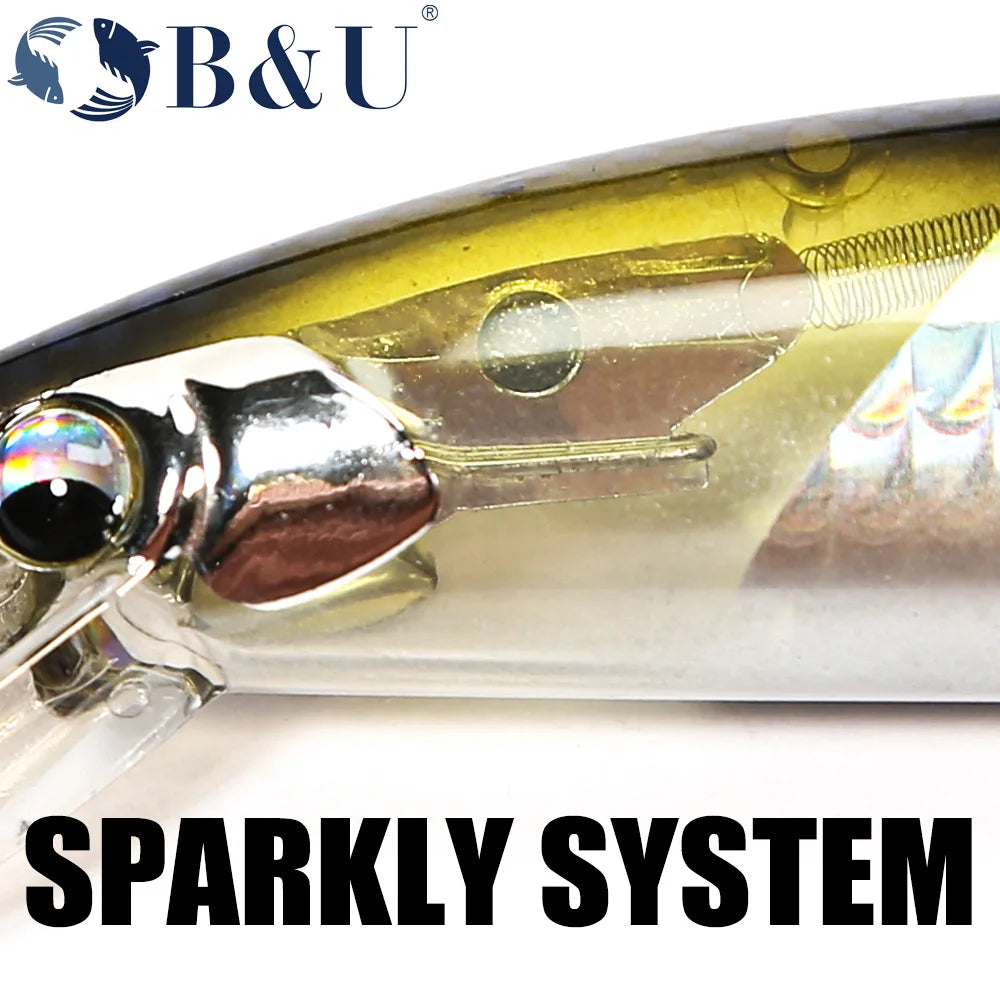 B&U 120mm Sinking Minnow Lure – Pike Bass Trout Crankbait Sinking Minnow Lure P3