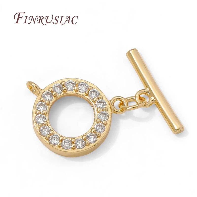 18K Gold Plated Toggle Clasp – Brass Zircon OT DIY Jewelry Jewelry Toggle Clasp P3