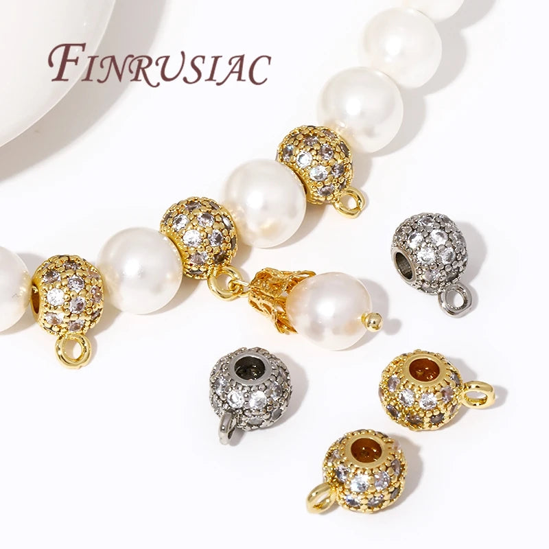 18K Gold Plated Zircon Pendant Bail Closed Ring – DIY Findings Jewelry Making Findings P3