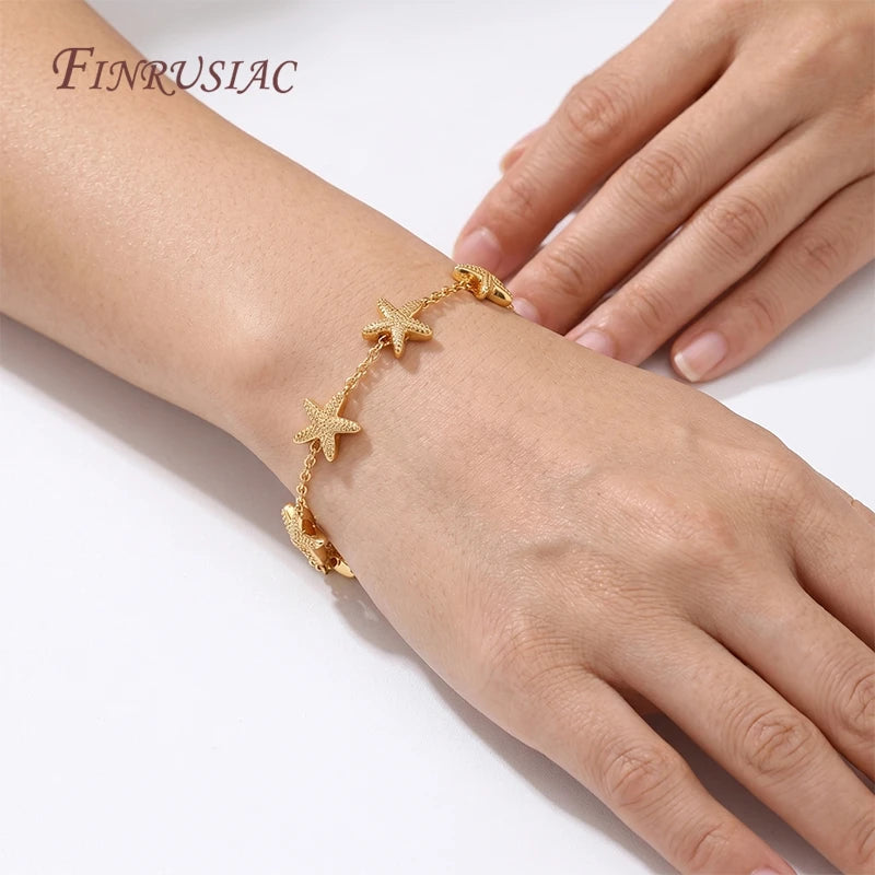 18K Gold Plated Starfish Spacer Beads | DIY Ocean Jewelry Jewelry Spacer Beads P3