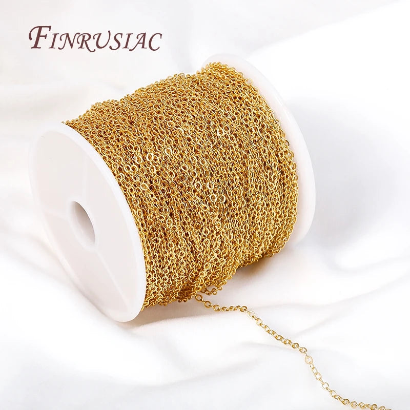 18K Gold Plated 2mm O-Shape Chain – DIY Necklace Bracelet Supply Jewelry Making Chain P3