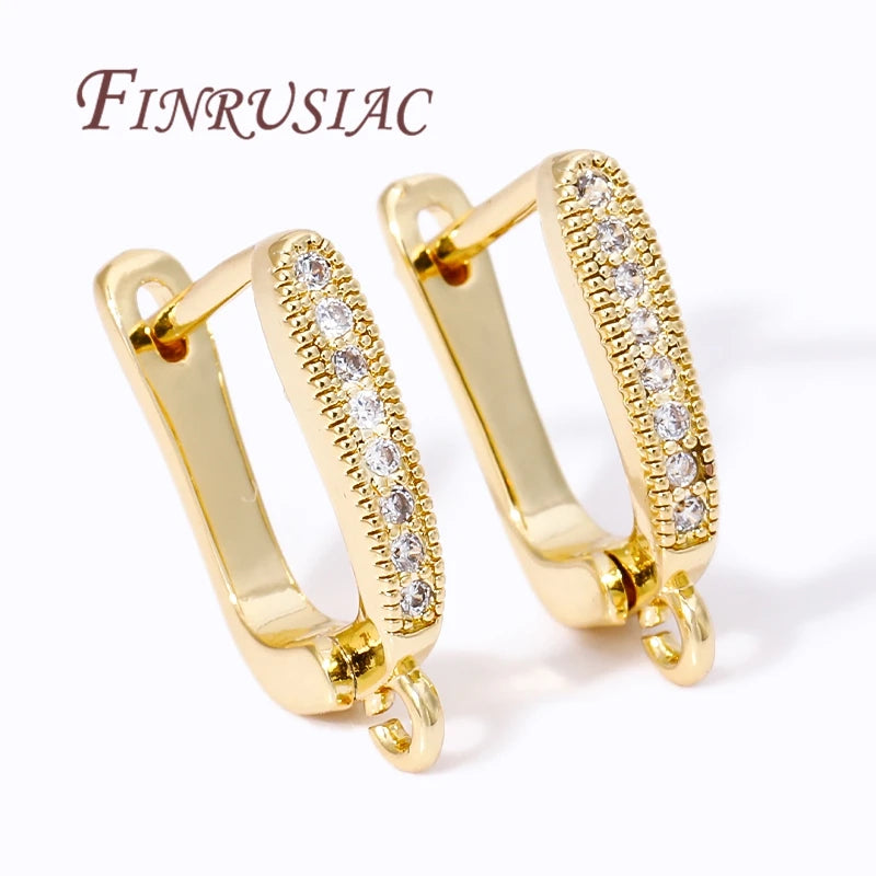 18K Gold Plated Zircon Earring Hook Clasps – DIY Findings Earring Hook Findings P3