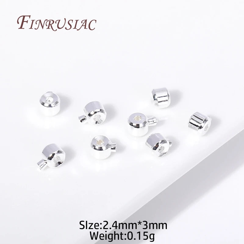 18K Gold Plated Brass Crimp End Beads | DIY Jewelry Findings Jewelry Making Findings P3 Silver Plated 5 Pieces
