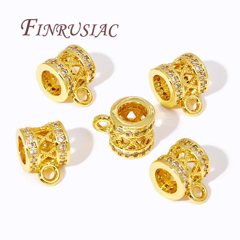18K Gold Plated Zircon Pendant Bail Connectors | DIY Jewelry Pendant Bail Connector P3