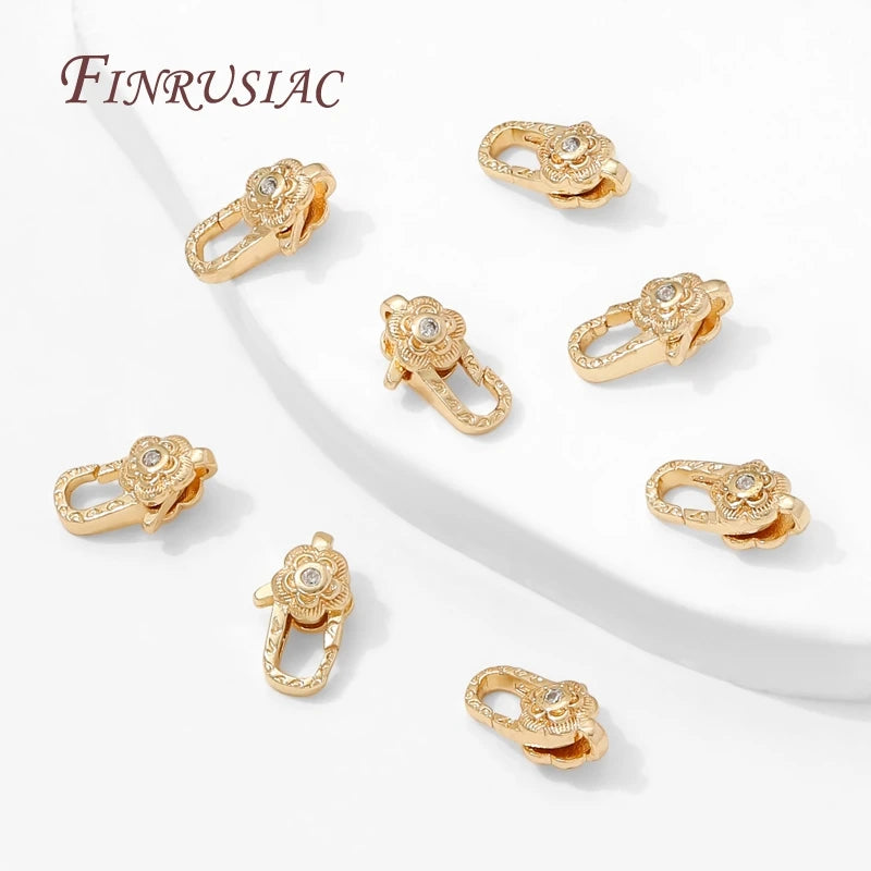 14K Gold Plated Flower Lobster Clasps – DIY Jewelry Findings Jewelry Clasp Findings P3