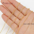 18K Gold Plated Oval Embossed Link Chain – DIY Jewelry Making DIY Jewelry Chain P3 18K Real Gold Plated 1 meter