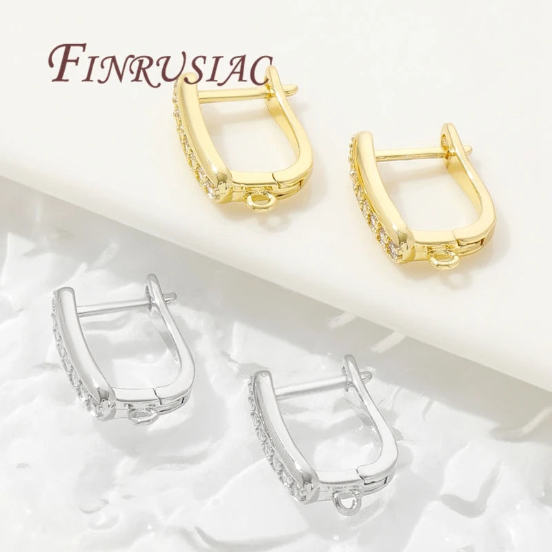 18K Gold Plated CZ Huggie Hoop Earring Findings – DIY Clasps Earring Findings P3