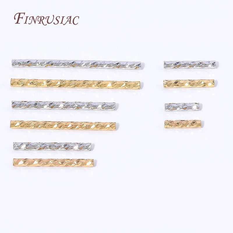 18K Gold Plated Diamond Cut Tube Spacer Beads | DIY Jewelry Jewelry Spacer Beads P3