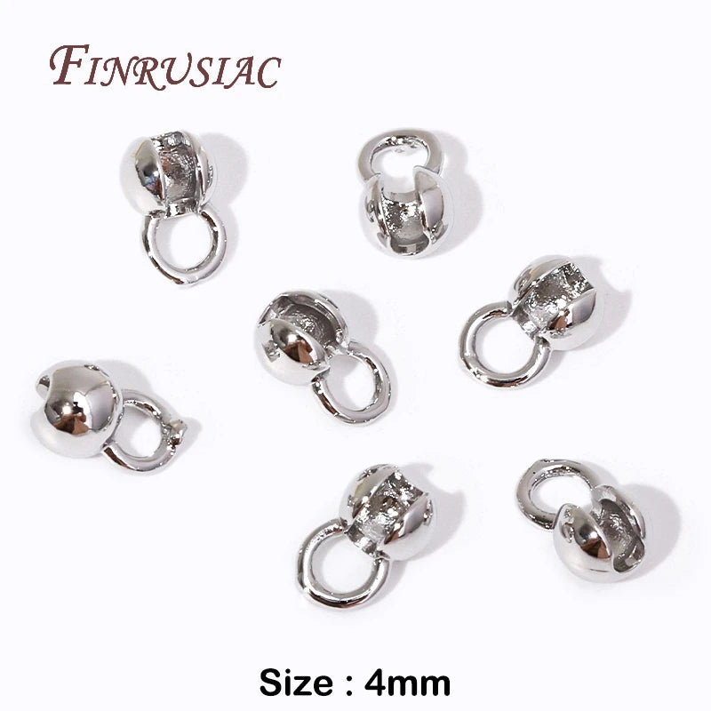 18K Gold Plated Clam Shell Bead Tips & Crimp Findings | 10/20 Pcs Jewelry Crimp Findings P3 Rhodium Plated 20 pcs