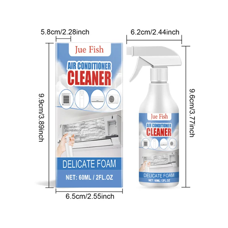 Jue-Fish No-Rinse AC Foam Cleaner Spray – 60ml Deodorizing AC Foam Cleaner P3