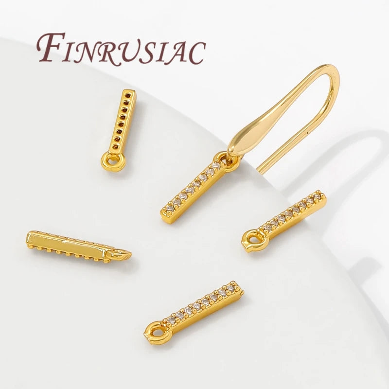 18K Gold Plated Brass Zircon Charms – DIY Jewelry Pendants Jewelry Charm Findings P3
