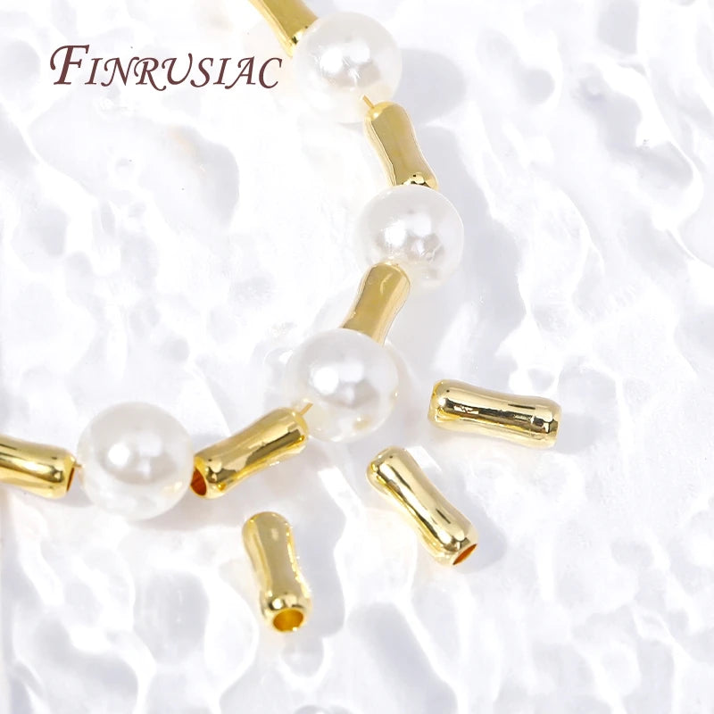 18K Gold Plated Brass Bone Tube Spacer Beads – DIY Jewelry Jewelry Spacer Beads P3