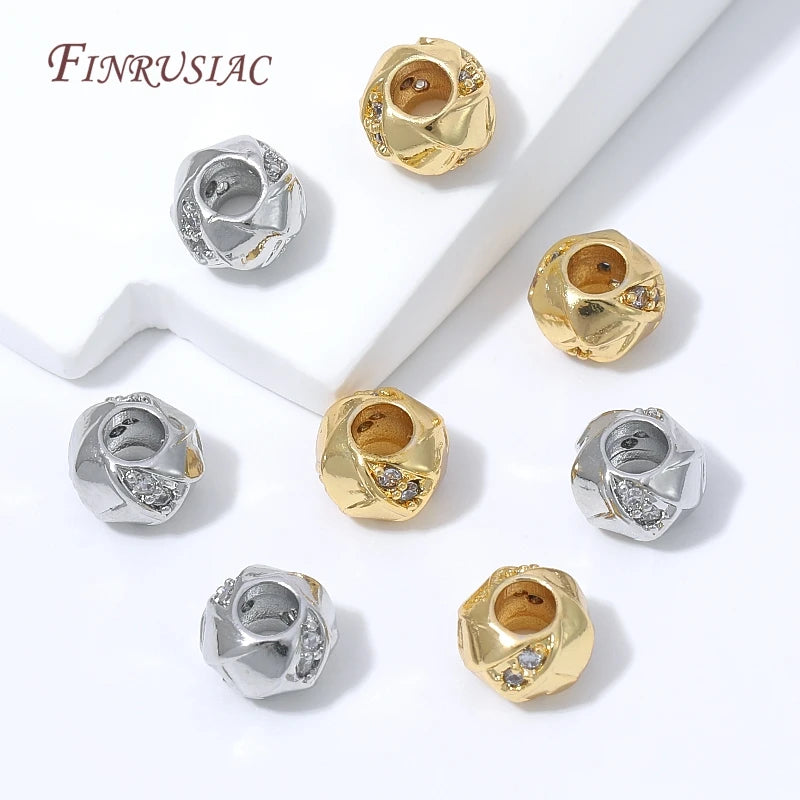 18K Gold Plated Micro Pavé CZ Spacer Beads | DIY Jewelry Making Jewelry Spacer Beads P3