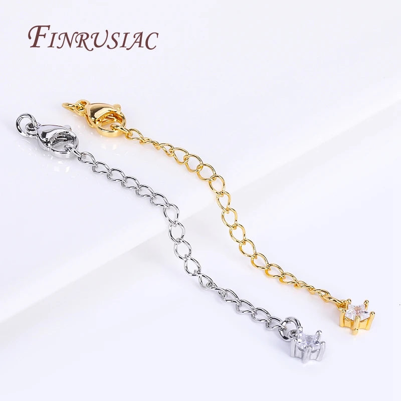 18K Gold Plated Brass Extension Chain Lobster Clasp – 8 Styles Jewelry Chain Extender P3