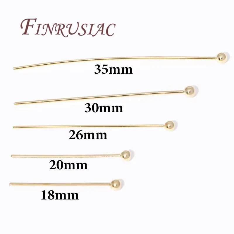 50Pcs 14K Gold Plated Ball Head Pins – DIY Jewelry Findings Jewelry Findings Pins P3