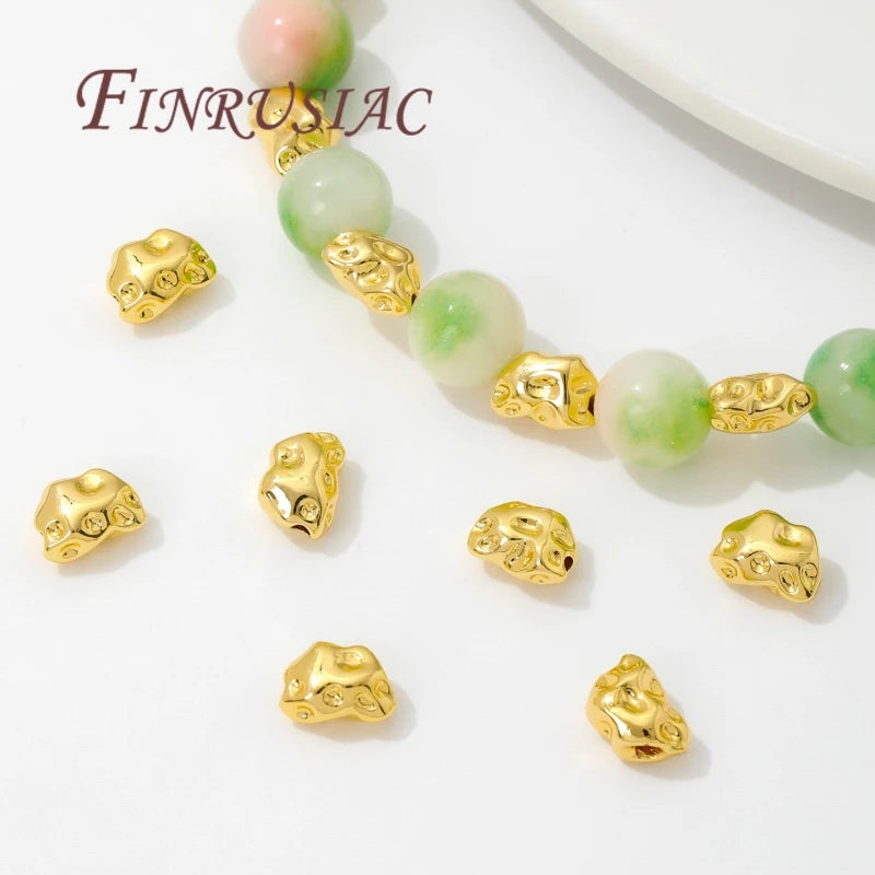 18K Gold Plated Irregular Spacer Beads 6x8mm | DIY Jewelry Jewelry Spacer Beads P3