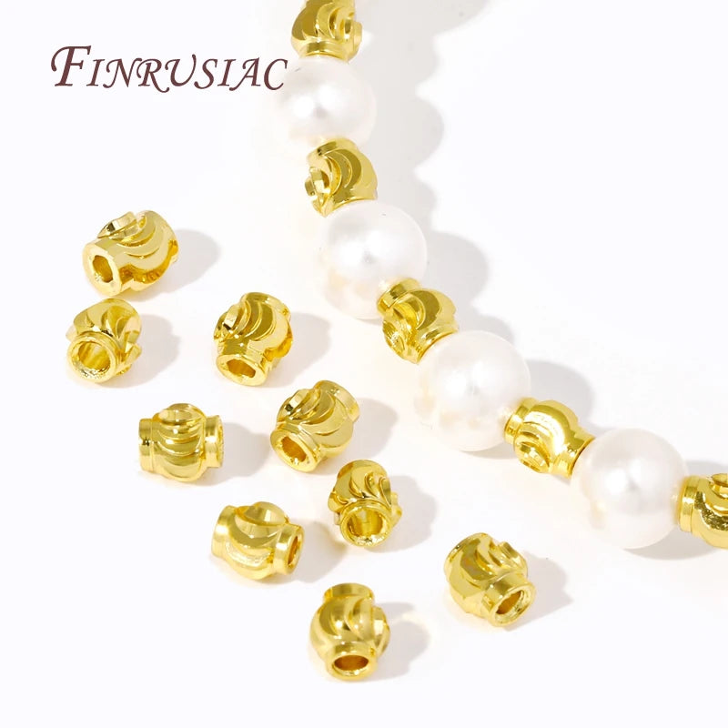 18K Gold Plated Lantern Spacer Beads – DIY Bracelet Jewelry Jewelry Spacer Beads P3