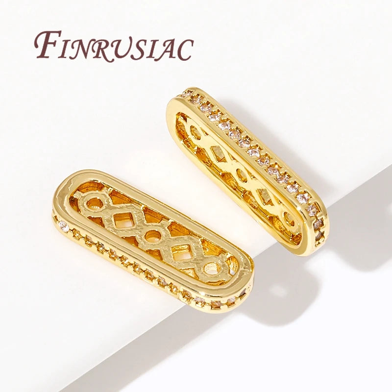 18K Gold Plated Brass Zircon Spacer Beads – DIY Jewelry Spacer Bead Findings P3