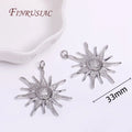 18K Gold Plated Sunflower Pendant – 33mm Brass Zircon Charm Jewelry Pendant Charm P3 rhodium plated 2 Pieces