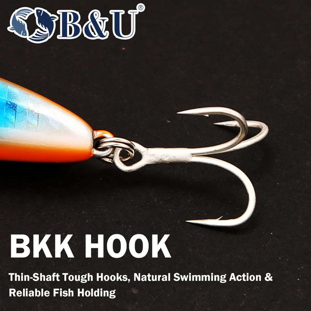 B&U 9cm Saltwater Sinking Minnow Lure | Sea Bass Hard Bait Saltwater Fishing Lure P3