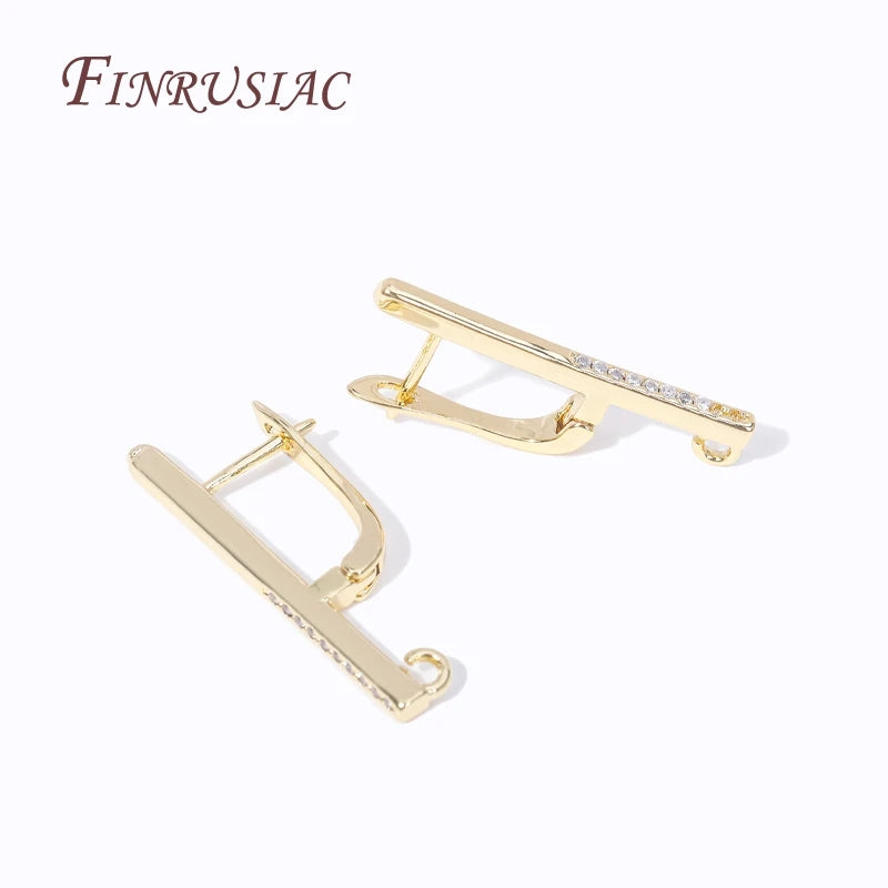 18K Gold Plated Zircon Earring Hooks | DIY Jewelry Findings Earring Hooks Findings P3