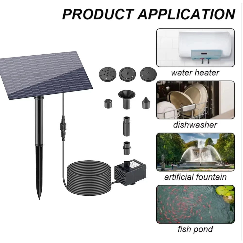 Solar 5W Fountain Pump Kit with Panel & Garden Stake Solar Fountain Pump P3 Default Title
