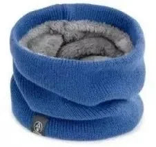 Winter Knitted Plush Neck Scarf – Unisex Face Mask Gaiter Knitted Neck Scarf P3 Bule