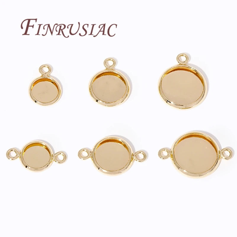 Gold Plated Cabochon Bezel Tray Settings 6/8/10mm | DIY Jewelry Jewelry Bezel Findings P3