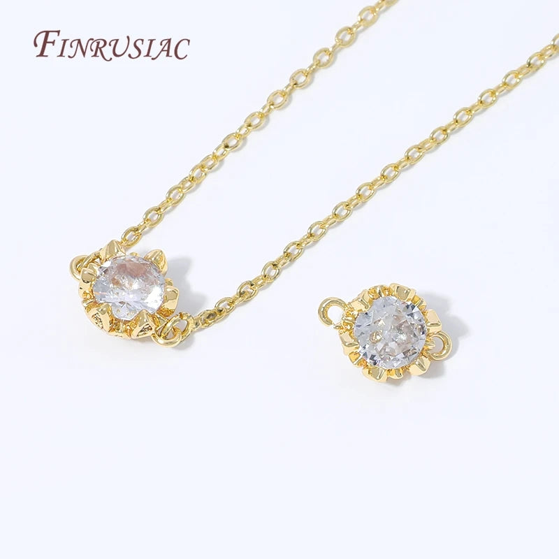 18K Gold Plated CZ Zircon Connector Links – DIY Jewelry Making Jewelry Connector Finding P3