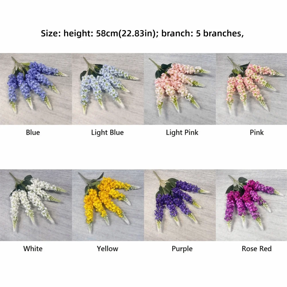 5-Stem Silk Hyacinth Artificial Flowers – Multicolor Bouquet Artificial Flower Bouquet P3