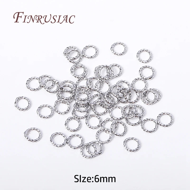 Gold Plated Round Twist Closed Jump Rings 6–12mm | FINRUSIAC Jewelry Findings P3 Rhodium Plated-6MM 50 pcs