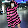 PTKPCC Women's Y2K Punk Hollow-Out Knit Pullover Sweater Knit Pullover Sweater P3 Rose red One Size