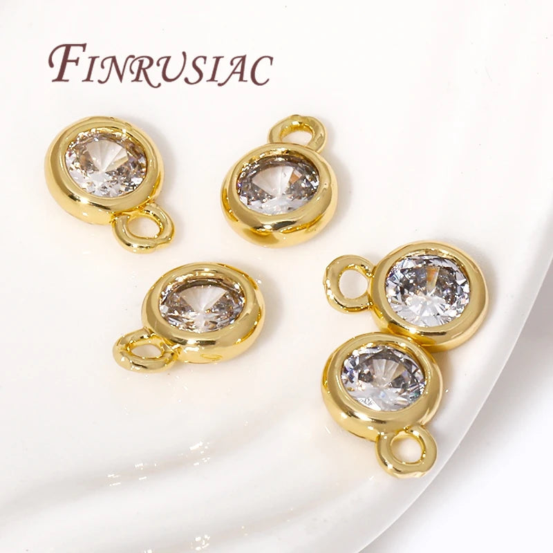 18K Gold Plated Brass Rhinestone Pendant Charm | DIY Jewelry Jewelry Pendant Charm P3