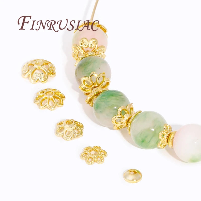 18K Gold Plated Brass Hollow Flower Bead Caps | DIY Jewelry Jewelry Bead Caps P3