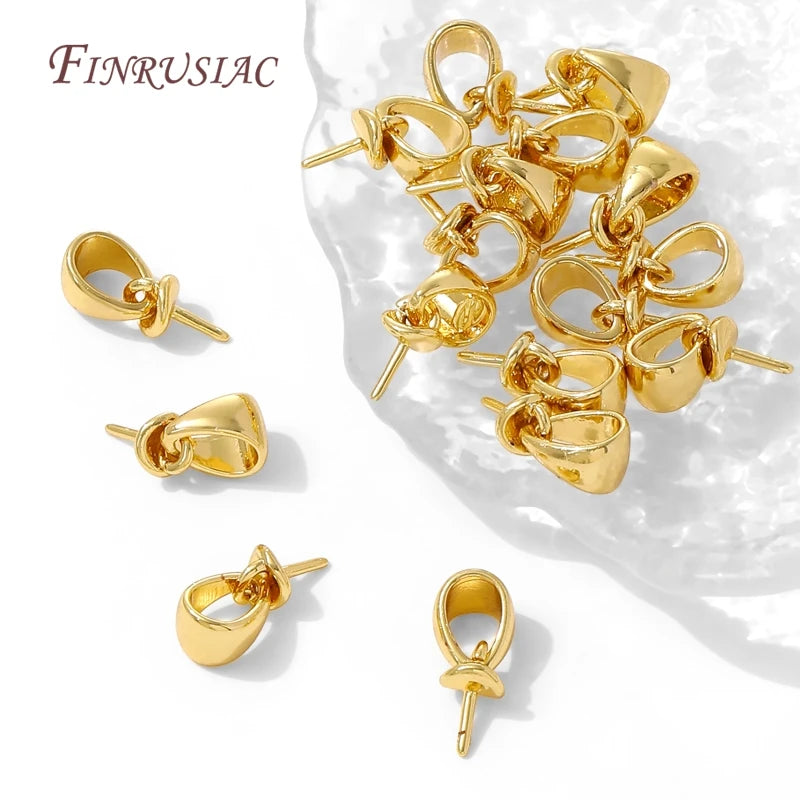 18K Gold Plated Brass Bail Pearl Mount – DIY Jewelry Findings Jewelry Bail Findings P3