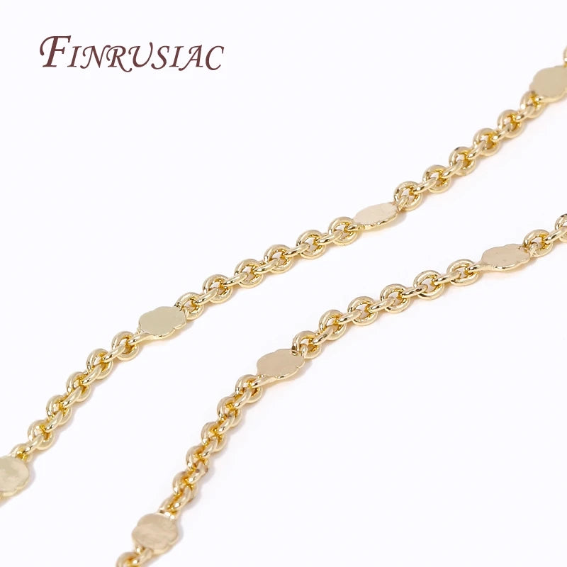 18K Gold Plated Brass Round Spool Chain – DIY Jewelry Making Jewelry Chain Findings P3