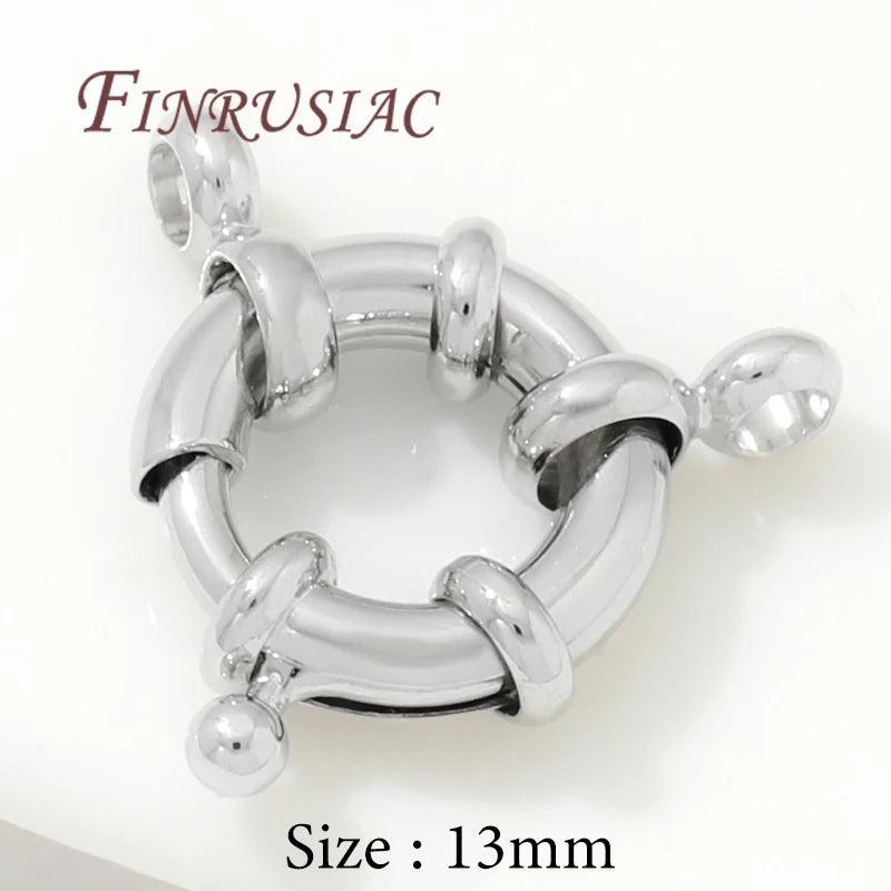 18K Gold Plated Round Spring Clasps 9mm 10mm 11mm | Jewelry Making Jewelry Clasps P3 Rhodium Plated 4 pieces
