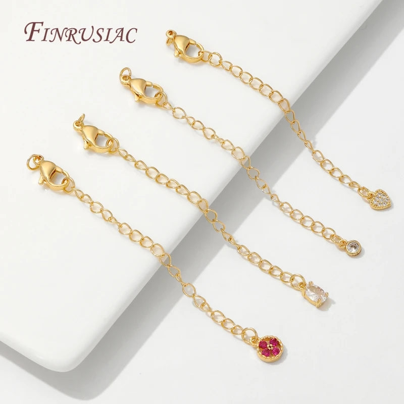 18K Gold Plated Extension Chain Lobster Clasp – DIY Jewelry Jewelry Chain Findings P3