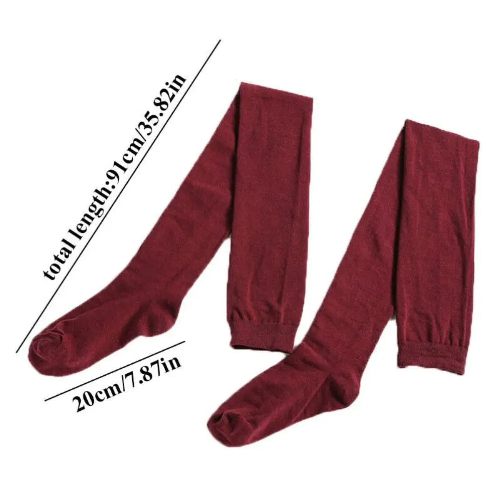 Women's Extra-Long Thigh High Over-the-Knee Cotton Stockings Thigh High Stockings P3