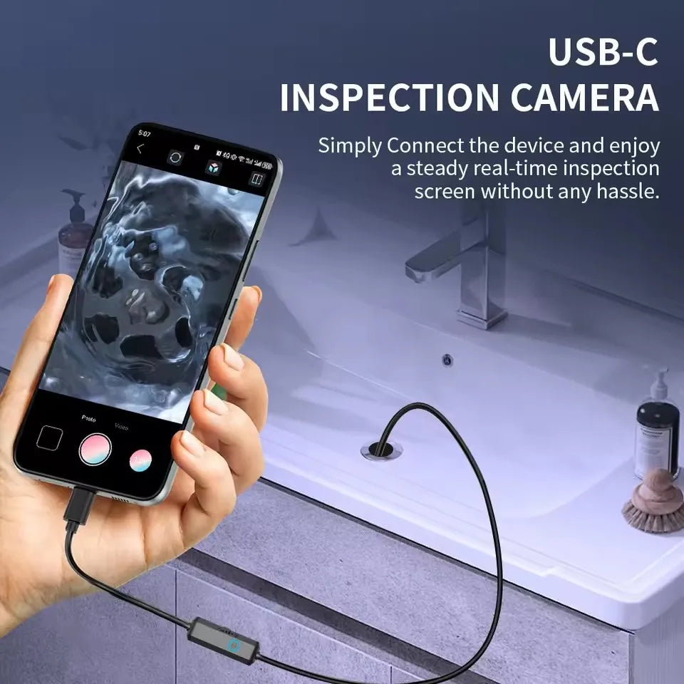 7mm USB-C Borescope Inspection Camera | IP67 | 6 LED | Android Borescope Inspection Camera P3