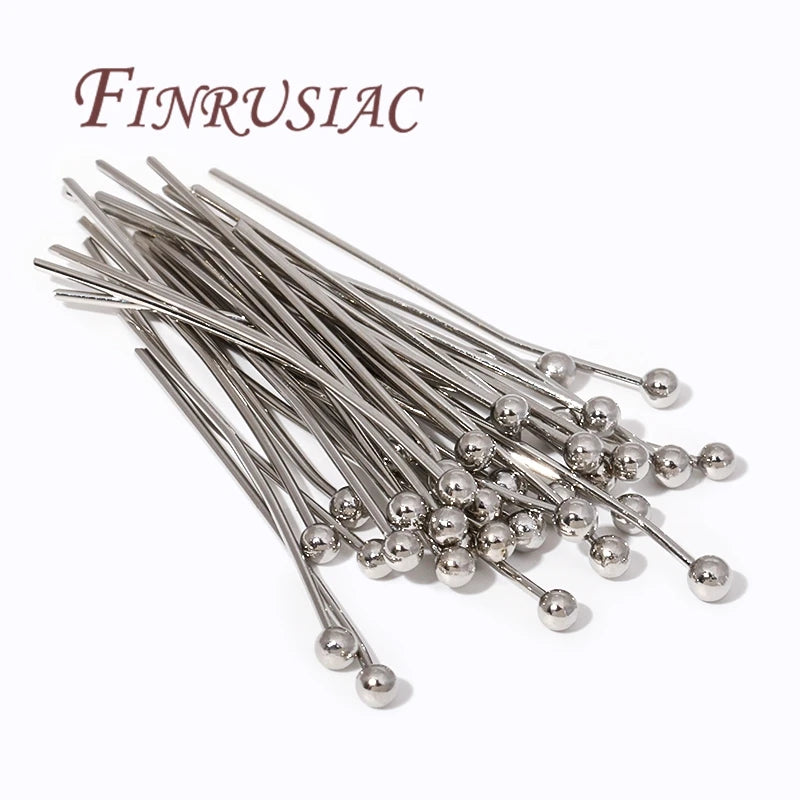 50Pcs 14K Gold Plated Ball Head Pins – DIY Jewelry Findings Jewelry Findings Pins P3 Rhodium Plated 0.6mmX18mm-50pcs